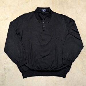 Brooks 346 Menx XL Sweater 100% Italian Merino Wool Black